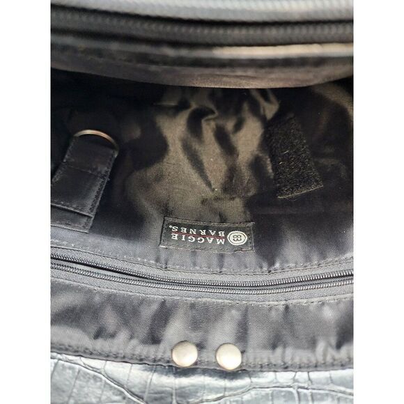 Black Crocodile-Embossed Patent Leather Tote Bag By Maggie Barnes - Picture 4 of 6